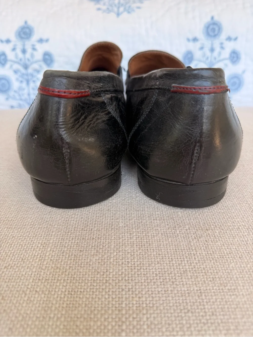 Men's Black Leather Slip-On Loafers